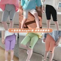 girls leggings thin summer baby childrens solid color shorts middle aged childrens five point elastic pants new pants