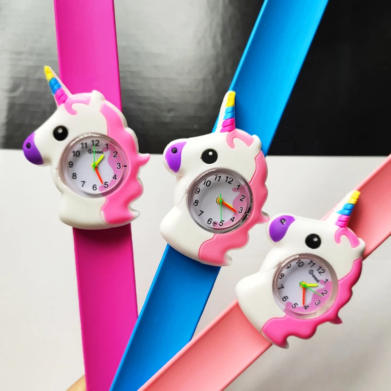 Unicorn Watch Children Toy , Pony Watch Kids Gift , Girls Boys Slap Bracelet , Kids Children Quartz Sports Watches Baby Clock images - 6