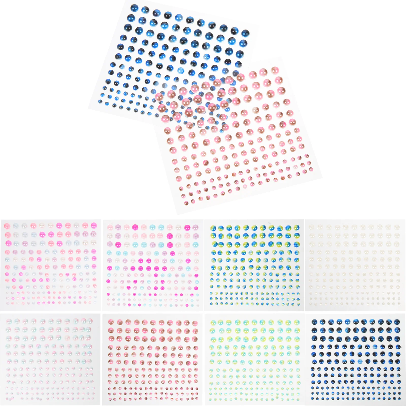 

8 Sheets Pearl Stickers Stick On Hair Crafts DIY Pearls For Crafts Pearl Hair Stickers