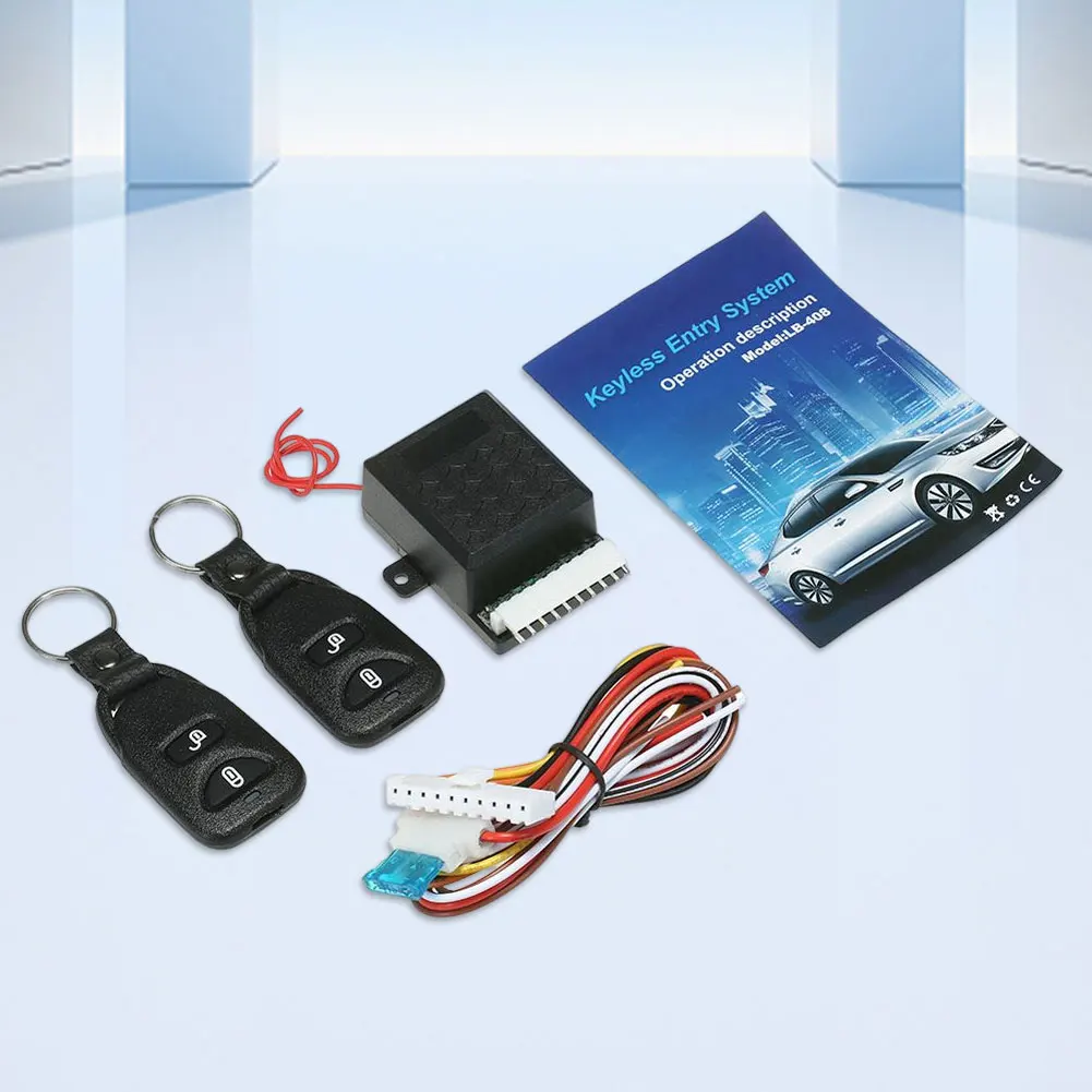 

12V Vehicle Keyless Entry System with 2 Remote Control Vehicle Door Lock Anti-Theft System Portable Auto Remote Central Kit