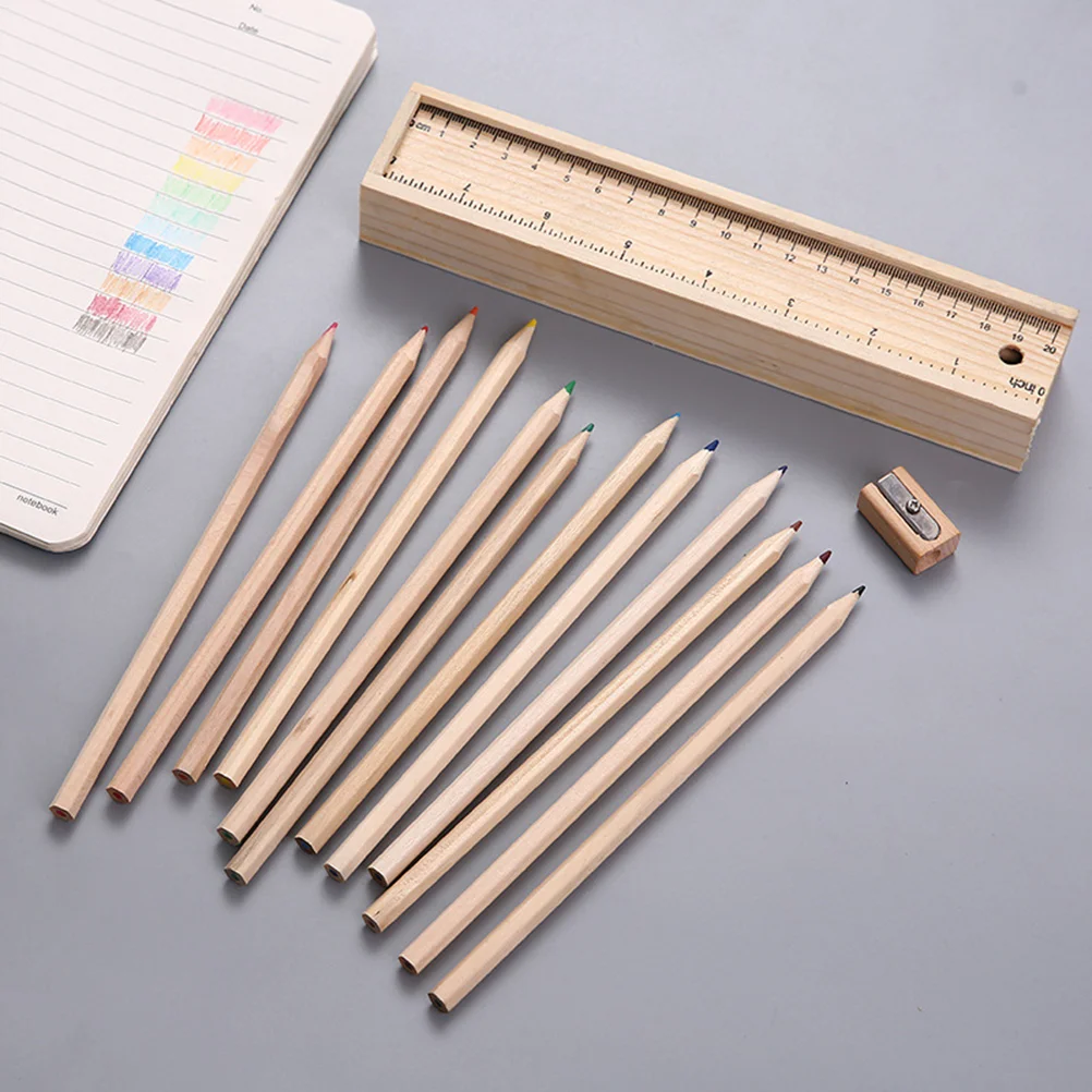 

2 Set Cartucheras Para Niños Wood Case Kids Stationery Box Simple Bamboo