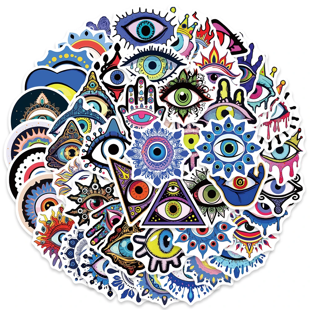

10/54pcs Cartoon Evil Demon Eyes Graffiti Stickers For Laptop Phone Luggage Skateboard Guitar Bicycle Car Waterproof Vinyl Decal