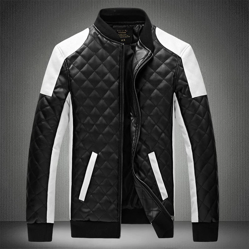 

Mens Leather Golf Jackets Casual High Quality Classic Motorcycle Bike Jacket Men Plus Thick Coats Spring/ Autumn chaqueta hombre