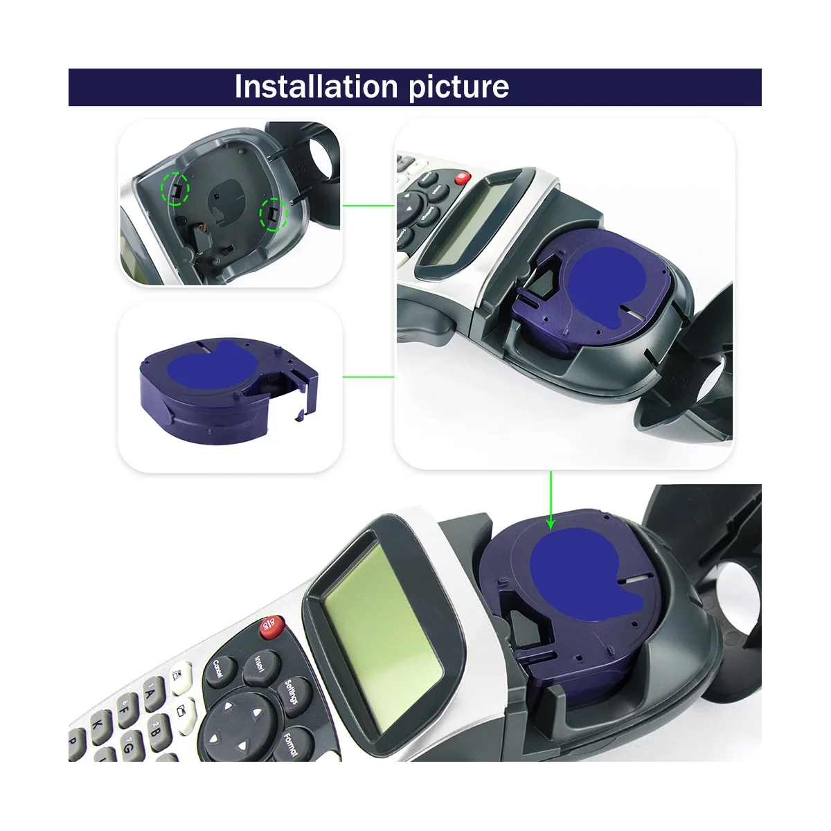 6 шт. 91205 лент для этикеток LetraTag -100T -100H 12 мм x 4 м термопечатная бумага