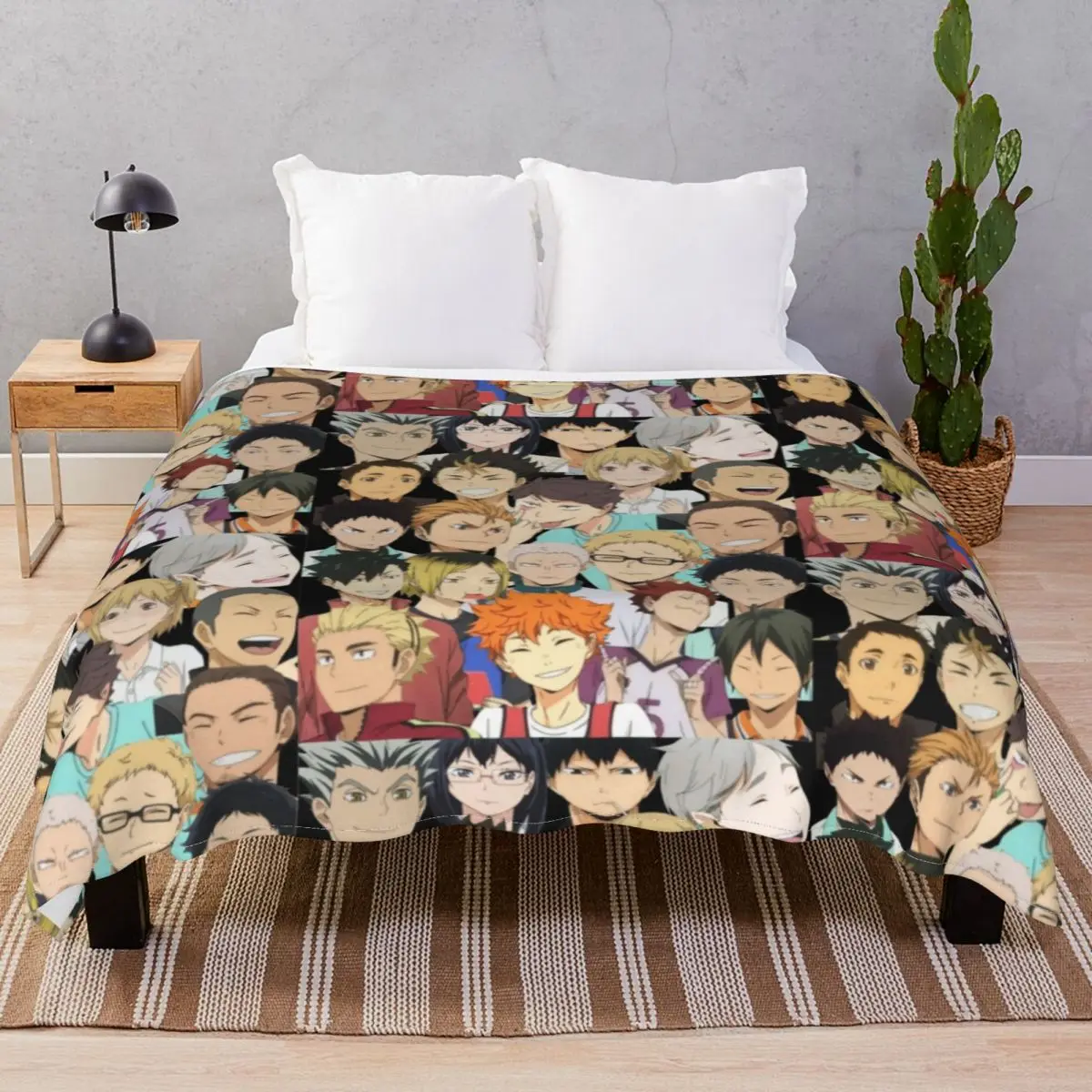 Haikyuu Blankets Coral Fleece Printed Lightweight Thin Throw Blanket for Bedding Sofa Travel Cinema