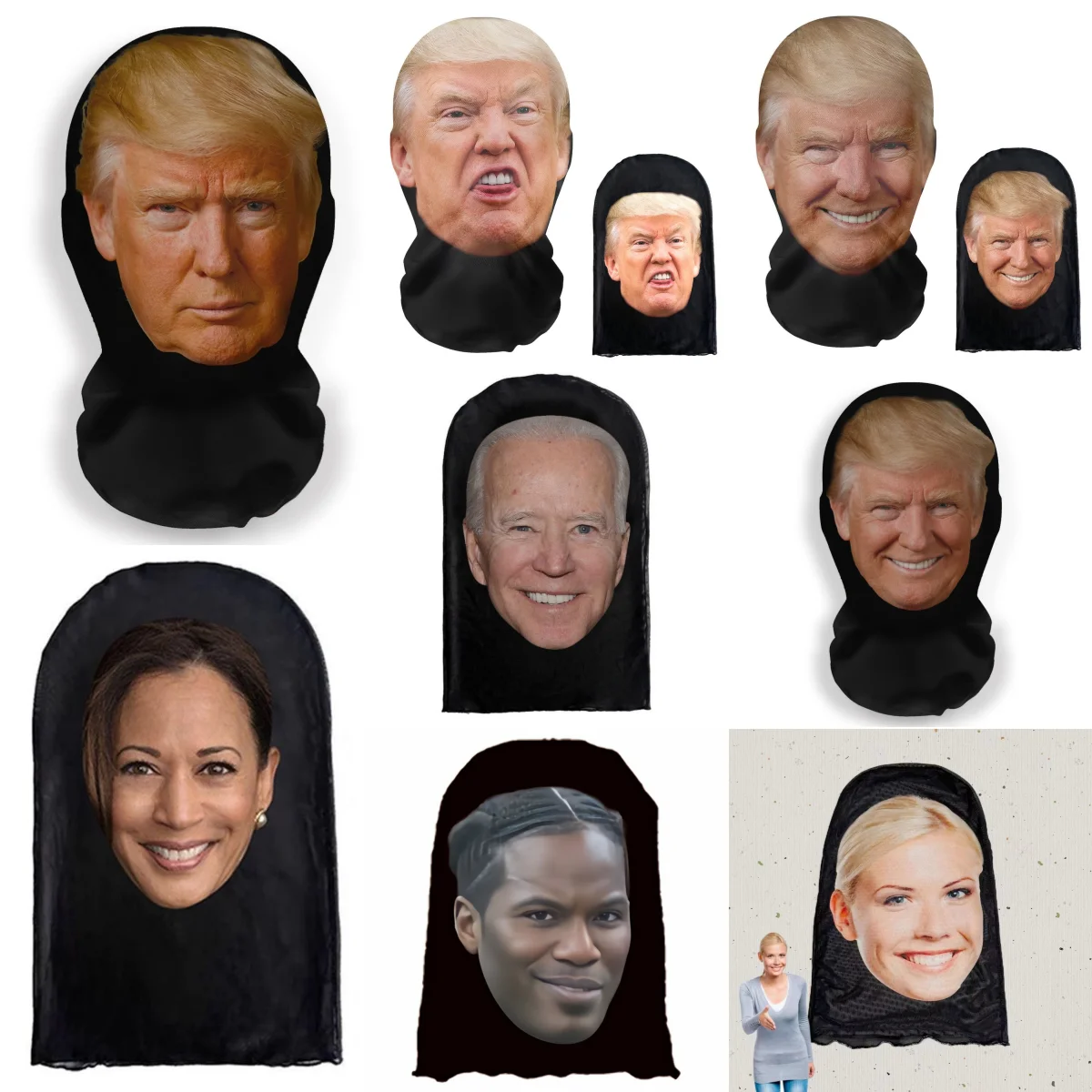 Трамп и Харрис эластичный сетчатый полный семейный костюм головной убор с