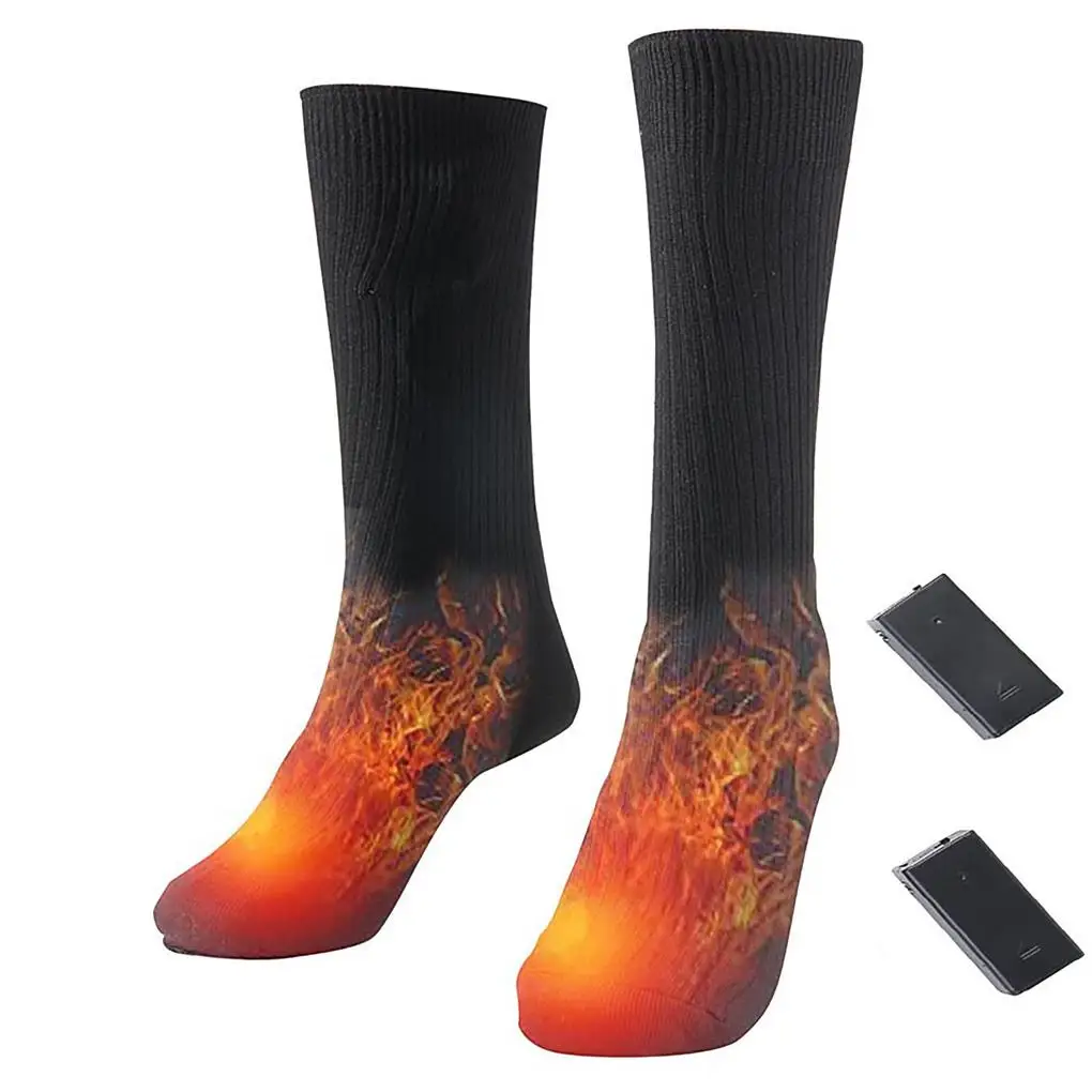 

Men Women Fashion Leg Warmers Good Elasticity Double Layer Cotton Electric Heater Socks Portable High Tube Foot Heaters