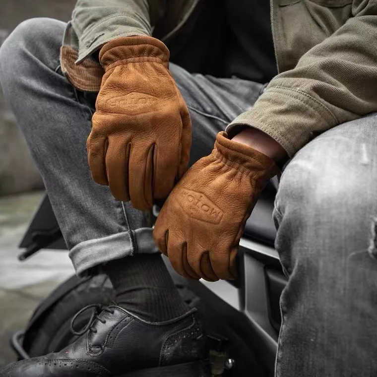 Frosted top Leather  Outdoor Work Clothes Cycling Warm Old Vintage Gloves Tactical Army  Military Hand Warmer