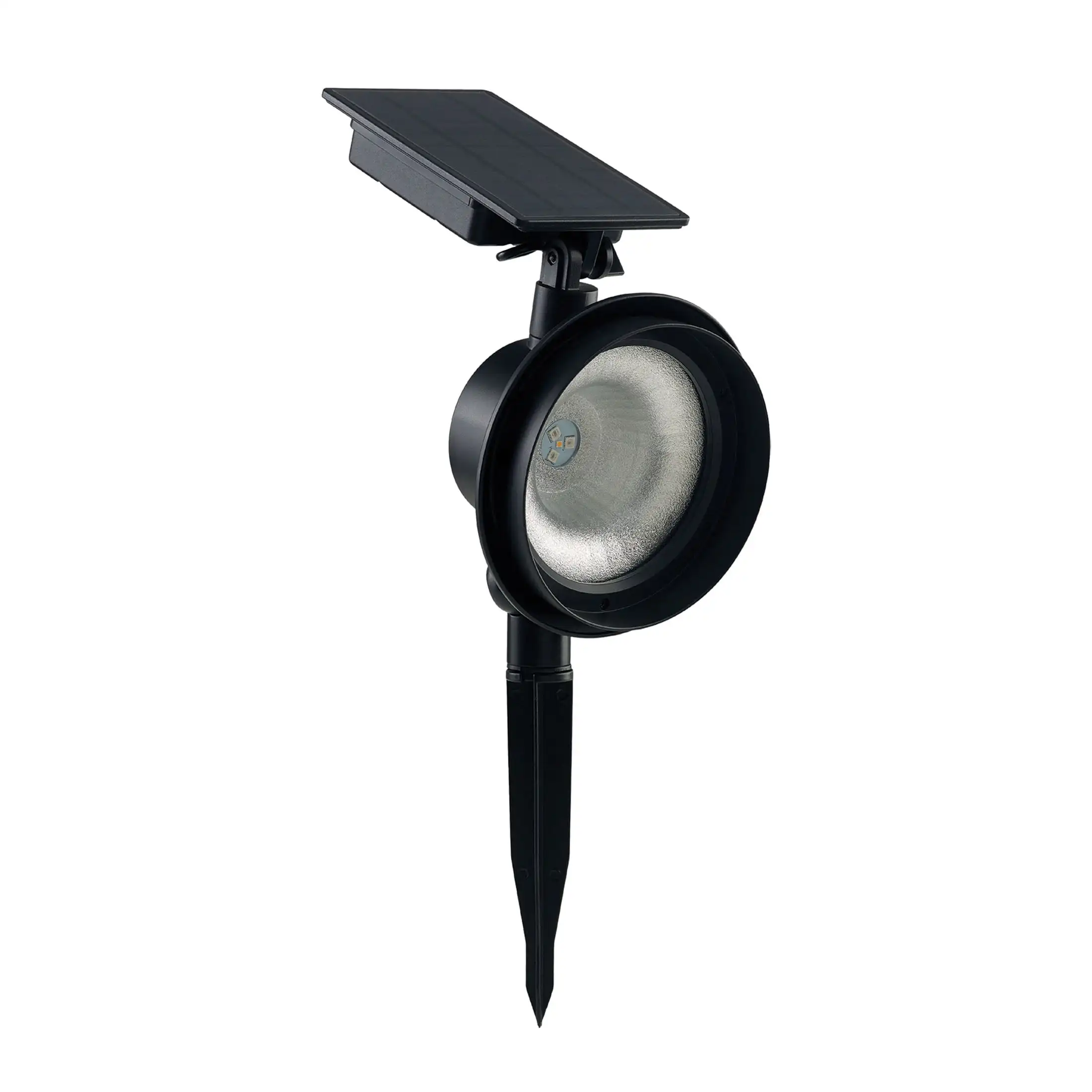 

Solar Powered Black Metal Color Lock LED Spotlight, 120 Lumens