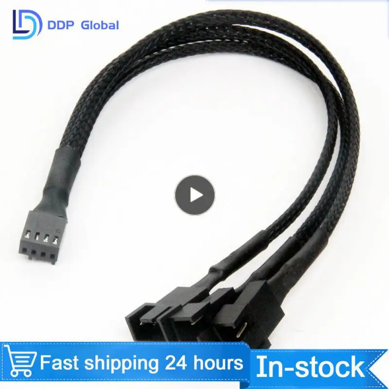 

1~10PCS Pin Pwm Fan Cable 1 To 2/3/4 Ways Splitter Black Sleeved 27cm Extension Cable Connector PWM Extension Cables