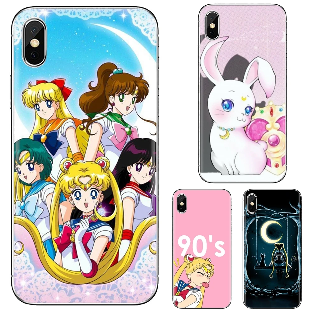 

For iPhone 10 11 12 13 Mini Pro 4S 5S SE 5C 6 6S 7 8 X XR XS Plus Max 2020 Soft Case Covers Hot Sailor Moon Lovely