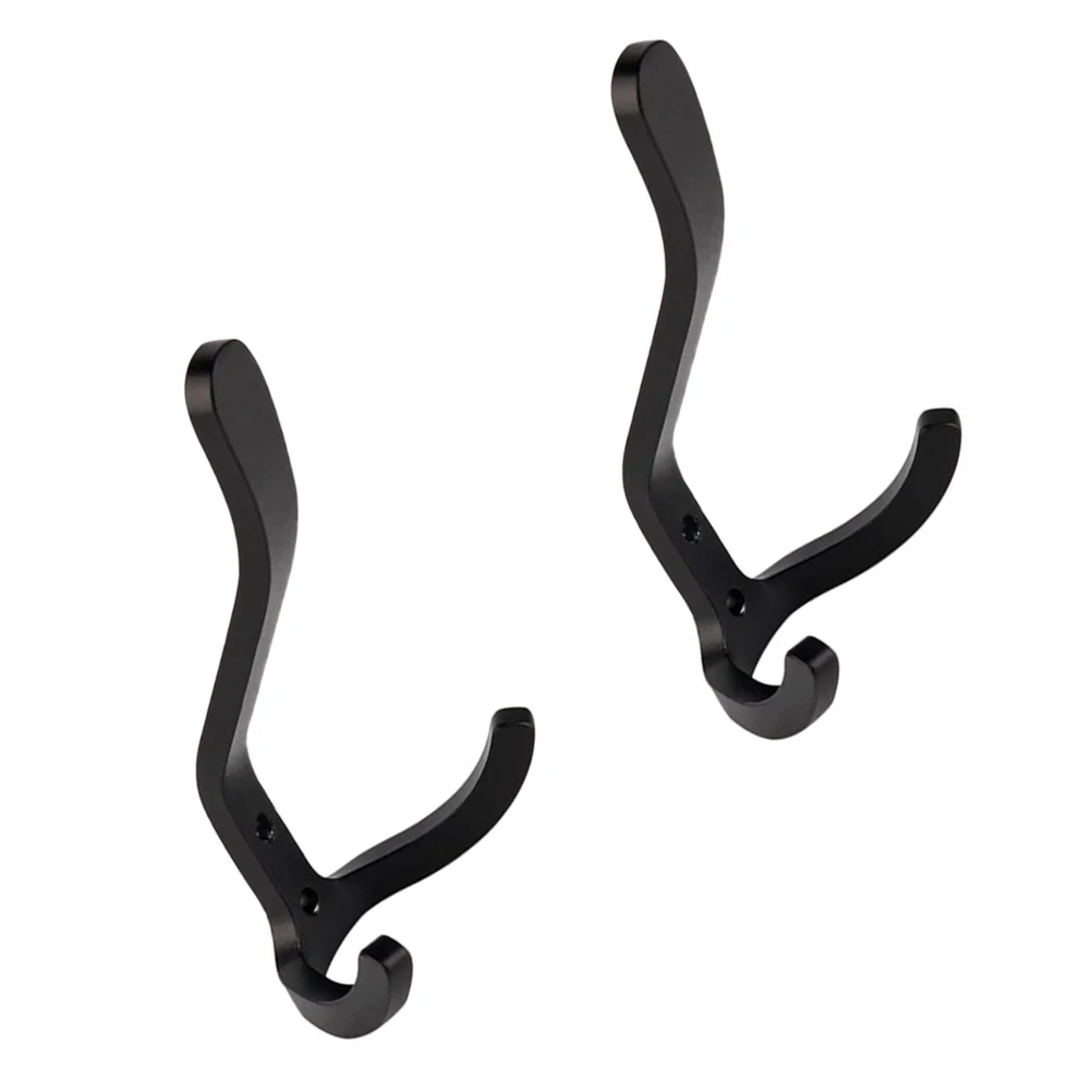 2pcs Heavy Duty Hooks Wall Mounted Black Coat Hooks Robe Hooks Hat Hook