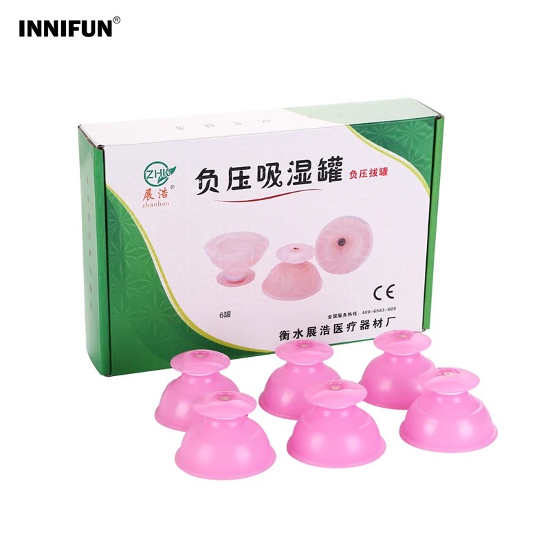 

6pcs Cupping Set Vacuum Cupping Cup Anti Cellulite Health Care Relaxation Suction Cup Convenient Health Care Tools Silica Gel