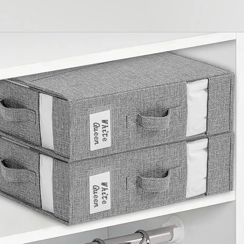 

Складной органайзер для простыней, вместительная сумка для хранения под кроватью, на молнии, с одеялом, с окошком для одежды