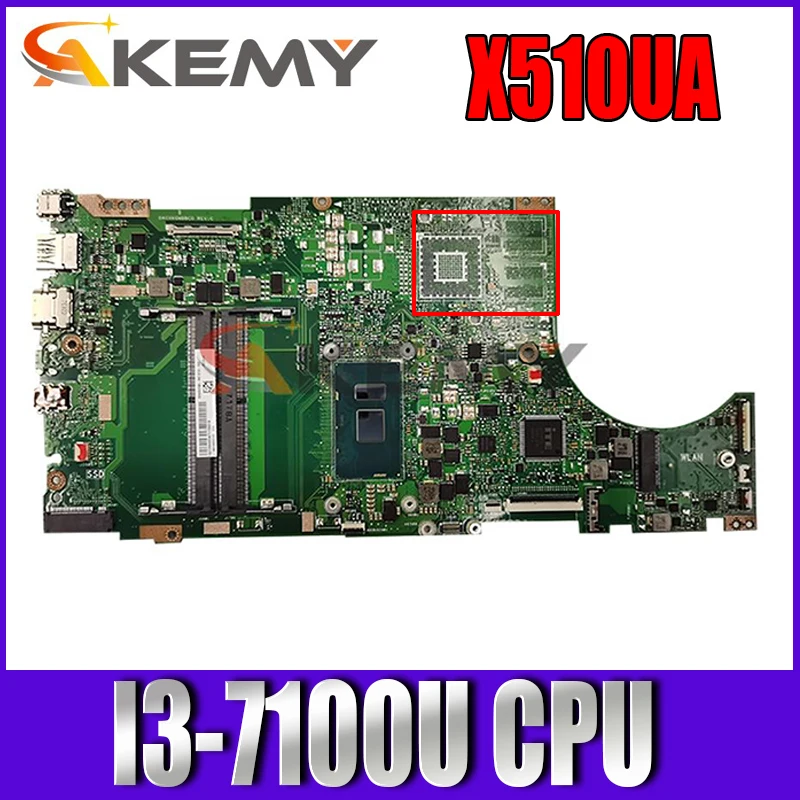 

X510UQ Laptop motherboard for ASUS X510UA X510UAR X510UR X510UNR X510U S5100UR S5100U original mainboard I3-7100U GM