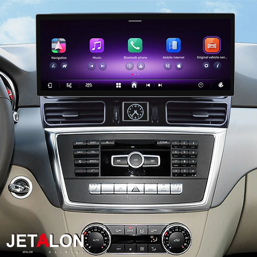 Фото 15,8-дюймовый сенсорный экран с Linux/Android 15 для Mercedes Benz ML GL GLE GLS W166 X166 2013-2015, Carplay, автомобильная мультимедийная система, 4G, GPS №1