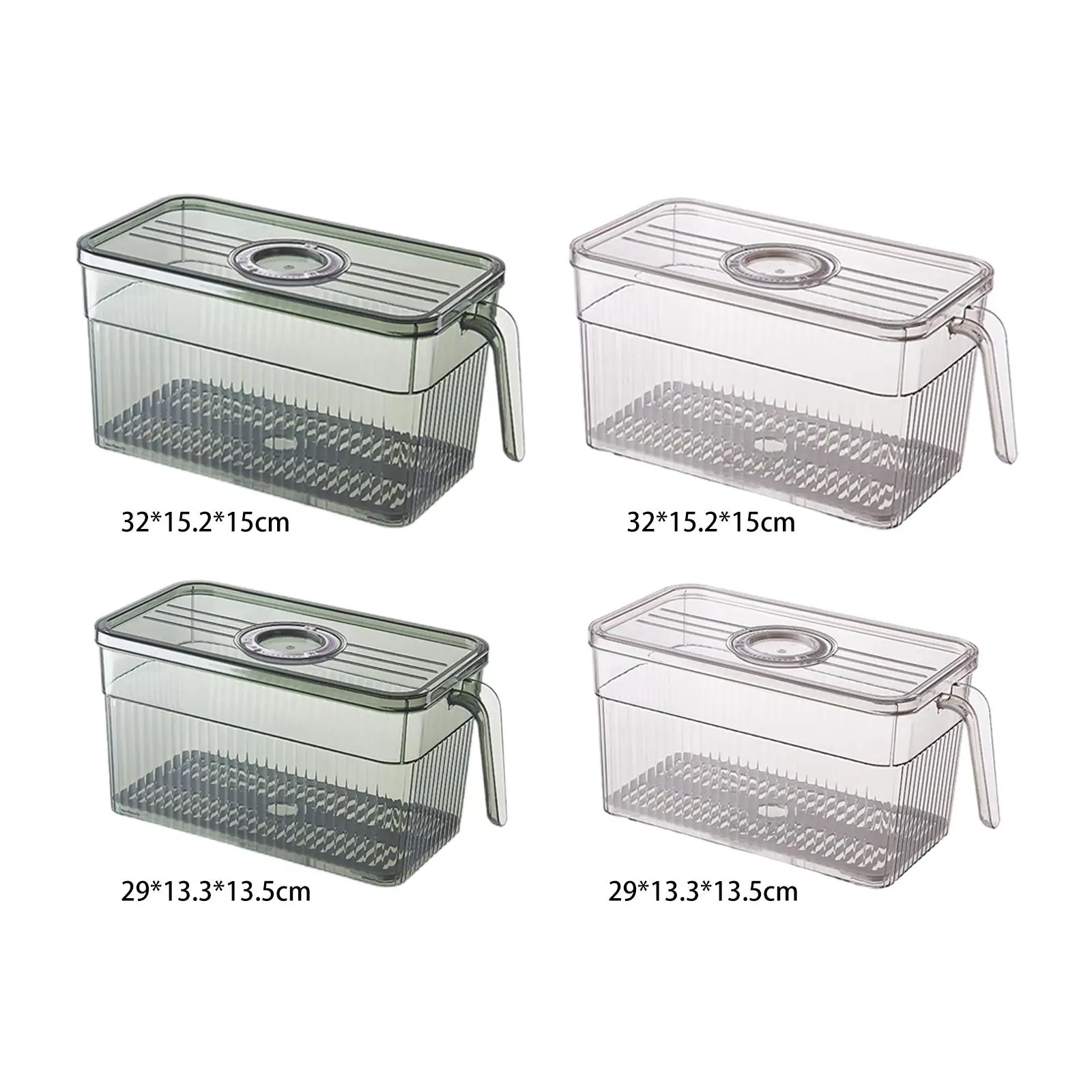 

Food Organizer Bin W/ Draining Board Vegetable Fruit Storage for Kitchen