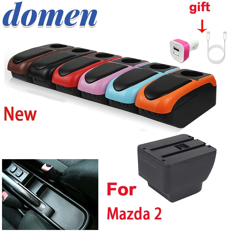 

Car Armrest For MAZDA 2 Armrest Box For Mazda Demio Storage box Retrofit parts Interior with USB Interface Accessory