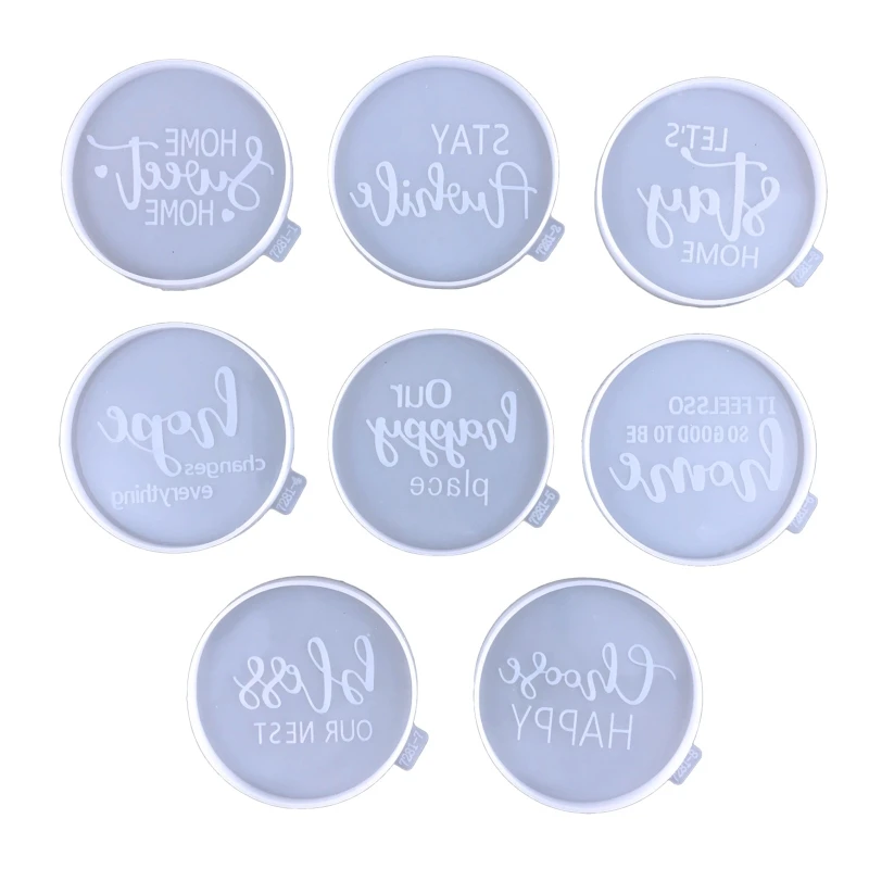 

English Letter Tea Tray Coaster Mold Silicone Epoxy Resin Placemat Coaster Mold