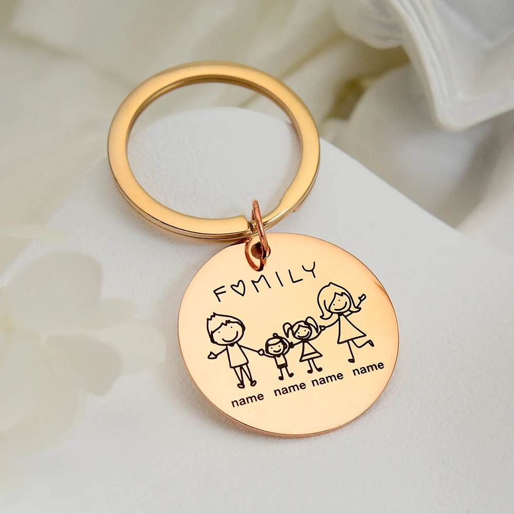 Брелок для ключей с именем семьи и гравировкой