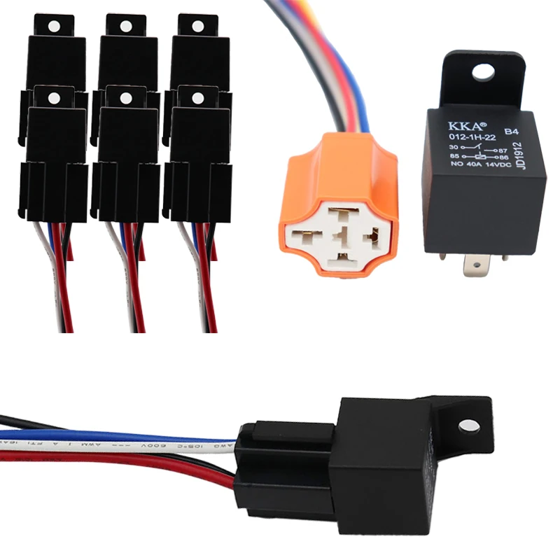 

[6pcs/Box]Waterproof 12V/24V 4pin/5pin 40A Automotive Relay with PPA6 Bracket, Long Life High Quality Car Relay for Auto/Moto