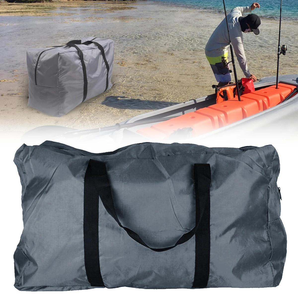 

Portable Large Capacity Kayak Boat Bags Inflatable Boat Gray Accessory Large Storage Handbag Travel Bags Foldable Carry Bag