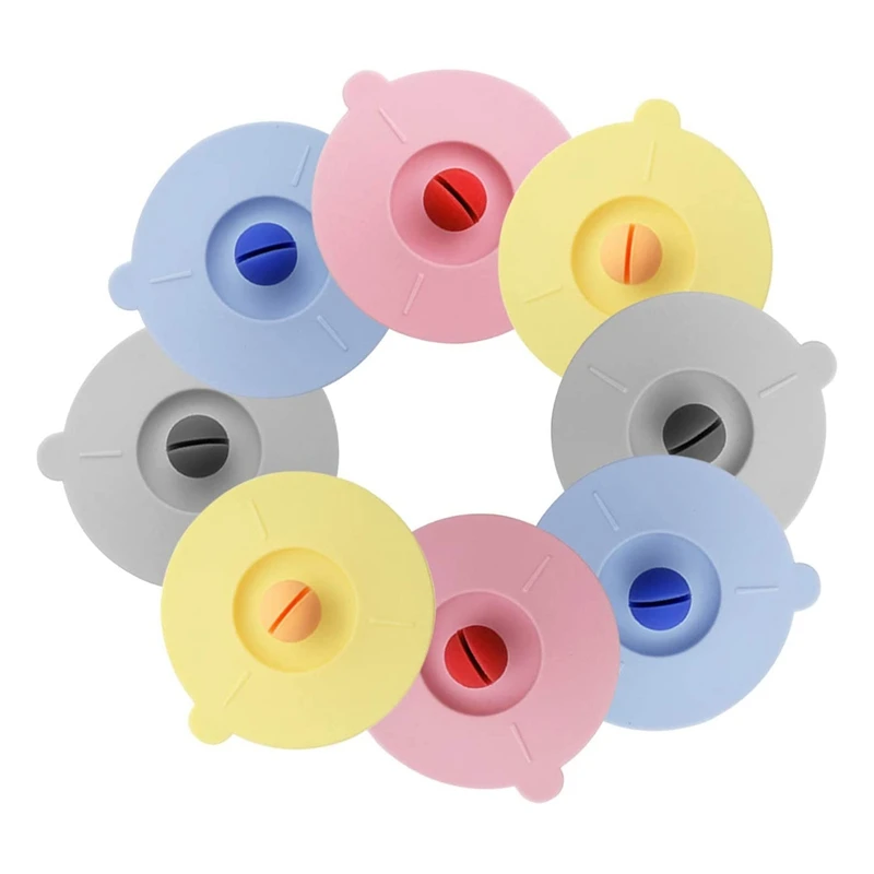 

8PCS Silicone Glass Cup Covers Stretch Lids Reusable Anti-Dust Silicone Drink Glass Cup Lids For Tea Cup Wine Glass