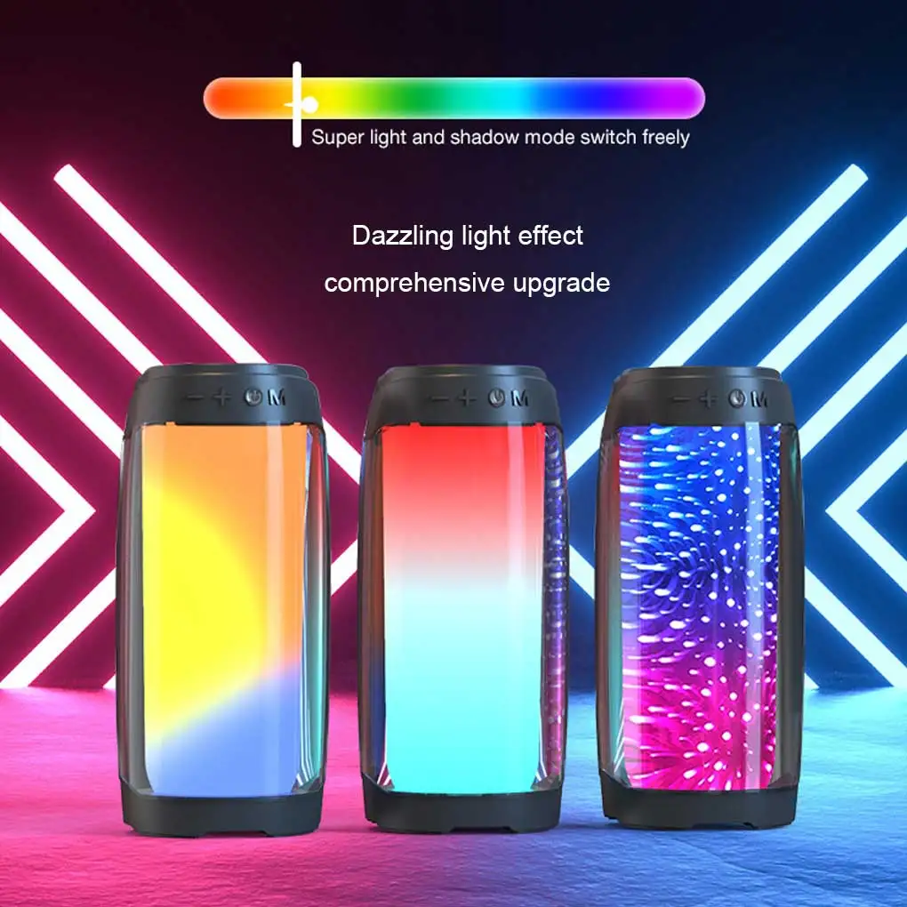 

Wireless Speaker Loudspeaker Light Memory Card U Disk Hands-free Sound Box Surrounded Touch Control Waterproof White