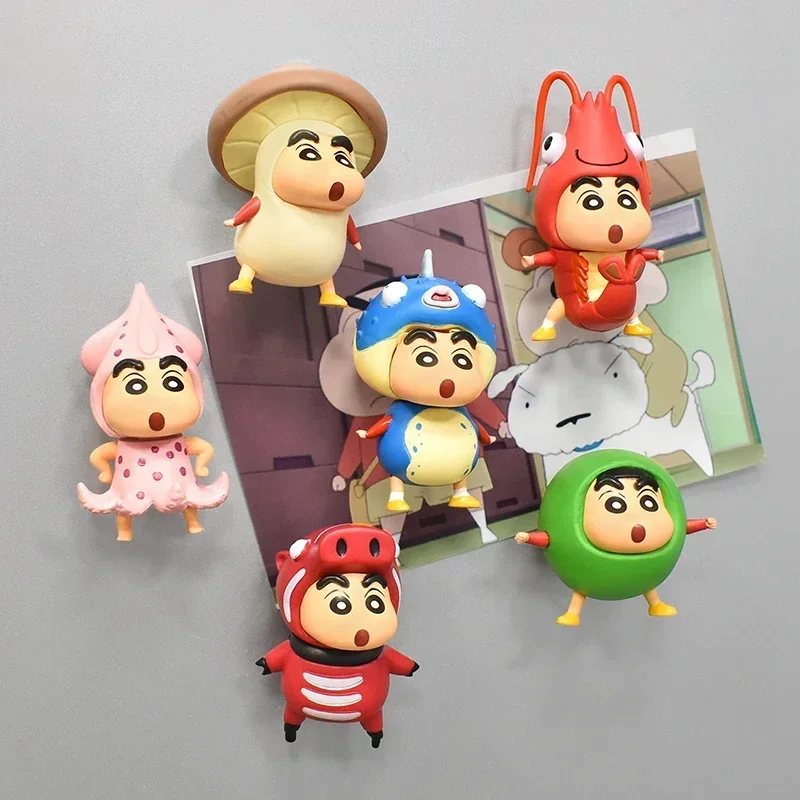 Аниме мультяшный карандаш Shin-chan 6 шт. Набор фигурок магнит на холодильник