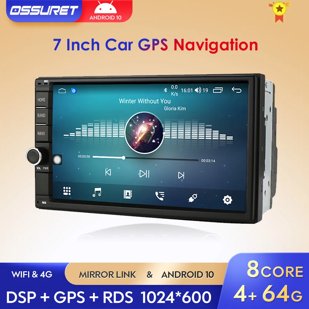 $135.00 high Version RAM 2GB+ ROM 32GB Android 10 7 inch 2Din Universal Car Radio GPS Multimedia Unit Player For VW Nissan Kia