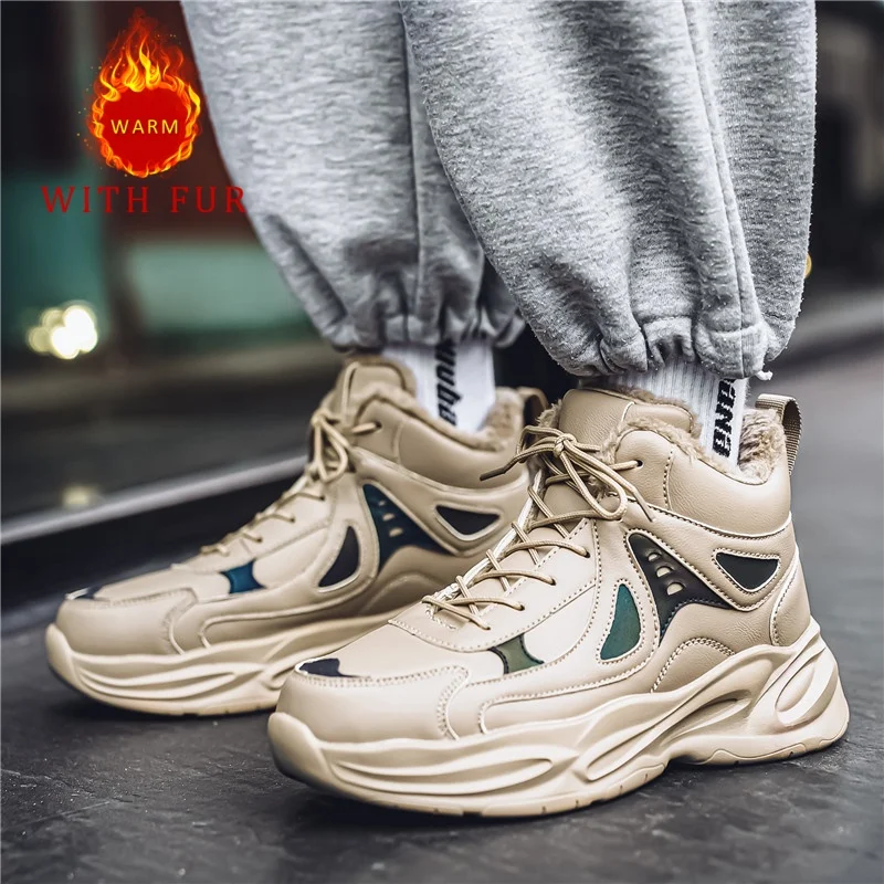 Осенне-зимняя мужская повседневная обувь удобная универсальная теплая стильная