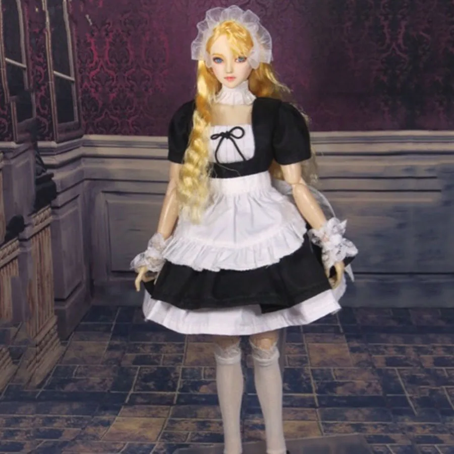 

CC125 1/6 Female Maid French Apron Maid Dress Cosplay Servant Lolita Hot Babydoll Dress Uniform For 12" Action Figures Body