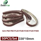 Абразивные инструменты 50 шт.компл., шлифовальный ленточный диск, наждачная бумага, шлифовальный круг, абразивная лента для ленточного шлифовального станка 330*10 мм