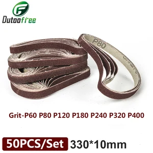 Абразивные инструменты 50 шт.компл., шлифовальный ленточный диск, наждачная бумага, шлифовальный круг, абразивная лента для ленточного шлифовального станка 330*10 мм
