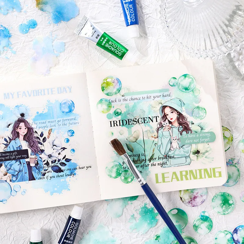 Journamm 4 листа красочные пузырьковые наклейки ПЭТ материал DIY Скрапбукинг