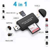 usb3 0 sd card reader 4 in 1 micro sdtf card reader type c otg flash drive smart memory card reader sd cardreader adapter