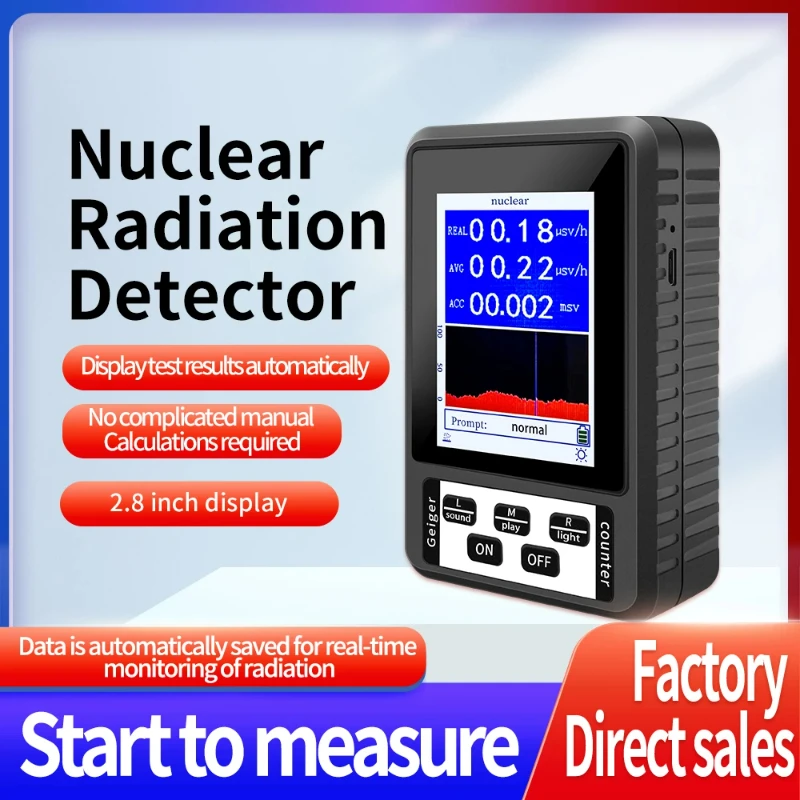 

BR-9B XR-1 Nuclear Radiation Detector Color Display Screen Geiger Counter Personal Dosimeter Marble Detectors Beta Gamma X-ray