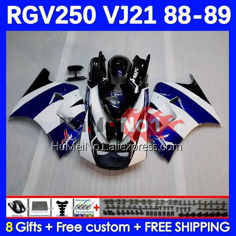 

Body Kit For SUZUKI SAPC VJ21 RGV250 RGVT250 VJ 21 88-89 40No.5 RGV-250 RGV 250 RGVT-250 88 89 1988 1989 Fairings Factory Blue