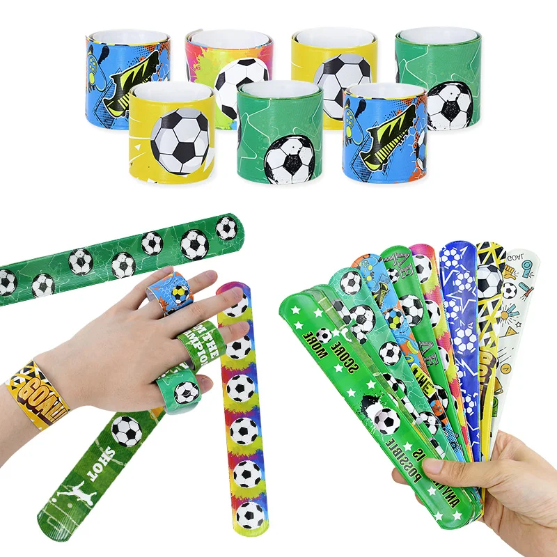 

10pcs Football Clap Circle World Cup Soccer Decoration Bracelet Kids Football Theme Boys Birthday Party Supplies Toy Gift