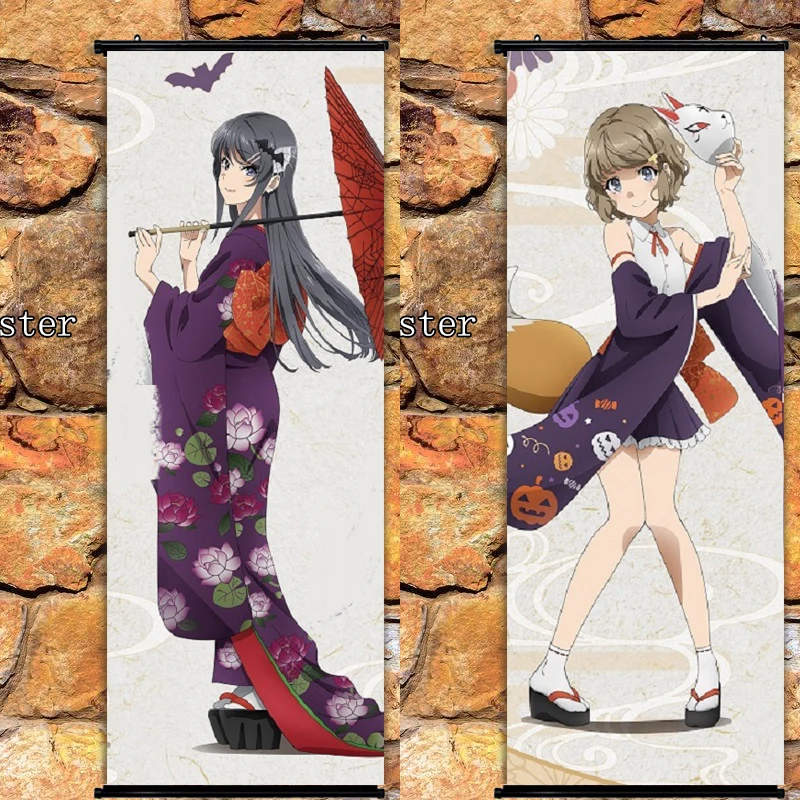 

Аниме плакат Rascal Not Dream of Bunny Girl Senpai Koga Tomoe настенная прокрутка художественная картина украшение для дома 105x40 см
