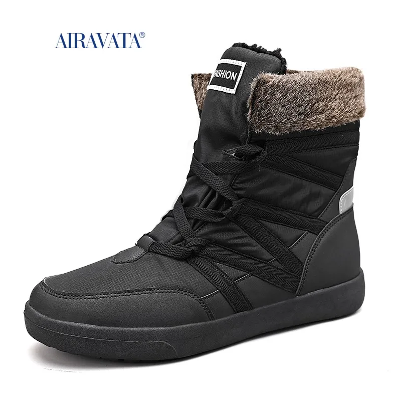 Winter Warm Women Men's Snow Boots Height Increasing Comfortable Adult Woman Female Plush Waterproof Light Shoes