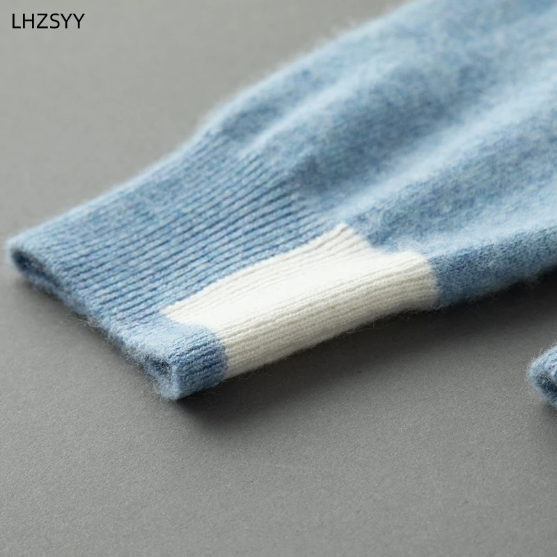 LHZSYY осенне-зимний Новый мужской свитер из 100% чистого кашемира свободные вязаные