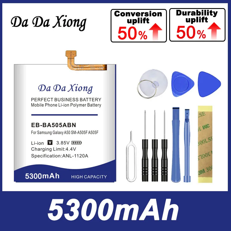 Аккумулятор для SAMSUNG Galaxy A50, A505F, 4400, EB-BA505ABN, EB-BA505ABU, A505FN, DS, GN, A505W, A30s, A30 +, SM-A505F мА · ч, инструменты