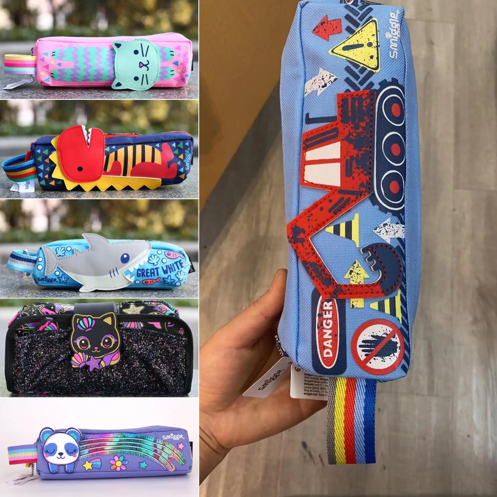 

Genuine Disney Mermaid Australia Smiggle Pencil Case Kawaii Stationery Student Handheld Zipper Large Capacity Pencil Bag