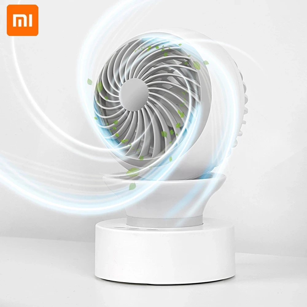 

Xiaomi 120° Auto Rotate Air Cooler Fan with LED Nightlight for Home Room Desktop Silent USB Air Conditioner Ventilador