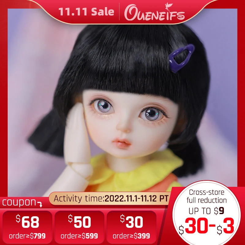 

Tiny BJD Doll 1/6 Mien Toys for Girl lol Halloween Skeleton Hairpin Horn Fantasy Fullset Figure UT Body Lati Aimerai