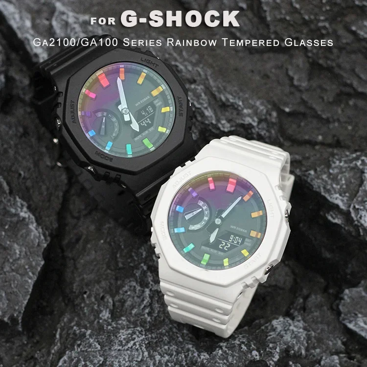 Фото Защитная пленка из закаленного стекла Casioak Rainbow для G shock GA2100, защитная пленка для часов GA2110 GA110 GA100, защита от царапин №1