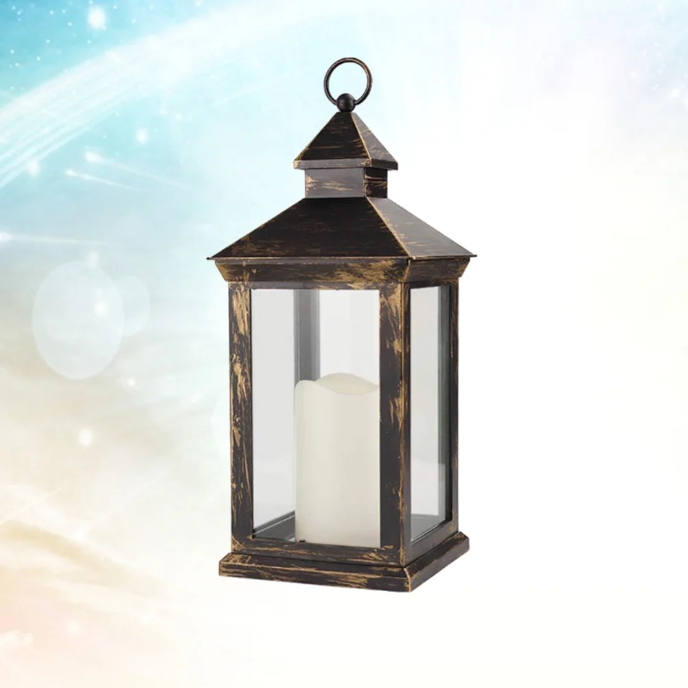 

Vintage Decorative Lantern with LED Candle Outdoor Garden Light Hanging Candle Lantern
