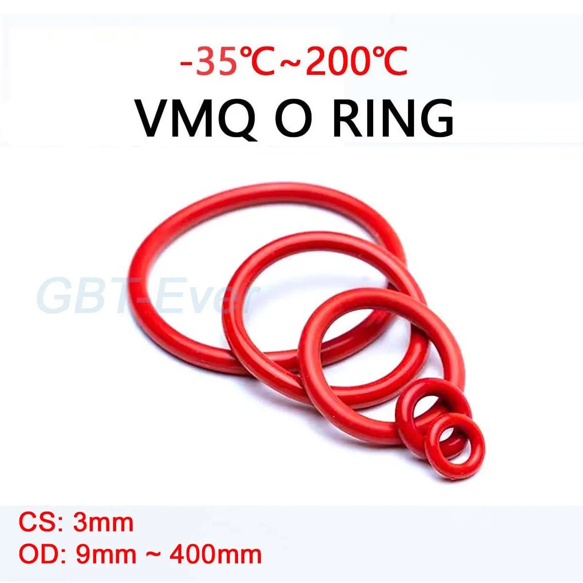 VMQ Красная силиконовая уплотнительная прокладка CS 3 мм наружный диаметр 9 мм ~ 400 мм Силиконовая уплотнительная шайба Пищевое уплотнительное кольцо Водонепроницаемое и изолированное