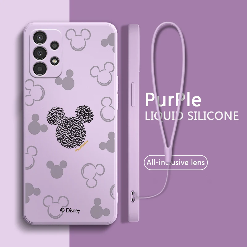 

Mickey Mouse LOGO For Samsung A73 A72 A54 A53 A52S A42 A34 A33 A32 A23 A22 A14 A13 A12 Lite Liquid Rope Phone Case